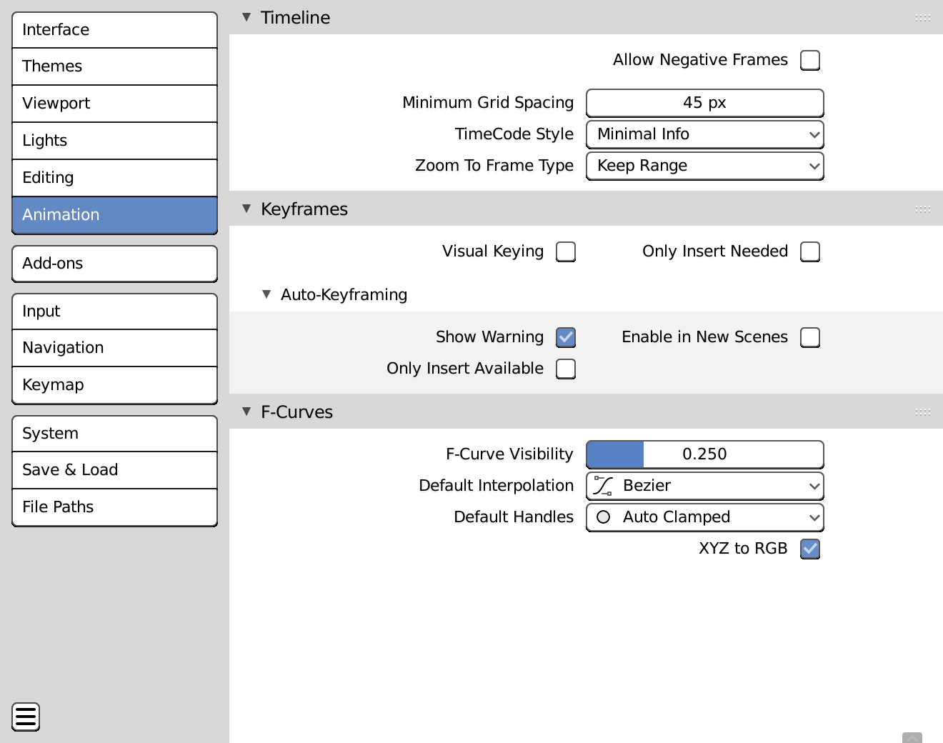 Set preferences in Animate